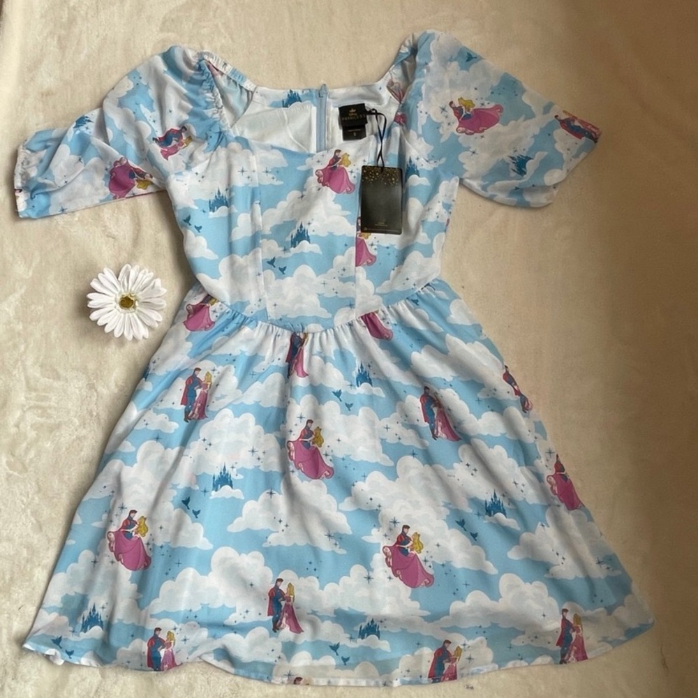 NWT Her Universe Disney Sleeping Beauty Clouds Long-Sleeve Dress - Picture 4 of 6